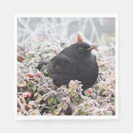 Guardanapo De Papel Winter Blackbird