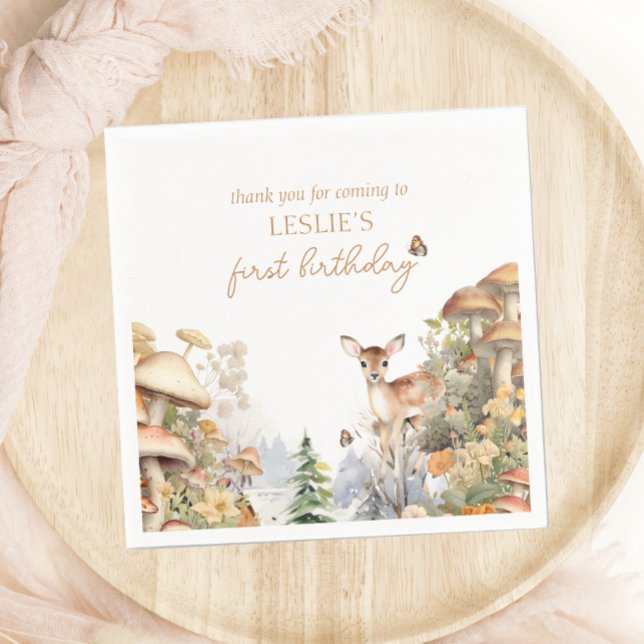 Guardanapo De Papel Winter Deer First Birday (Criador carregado)