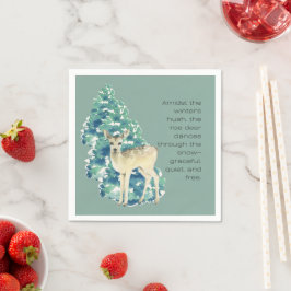 Guardanapo De Papel Winter Deer in the Snow – Wildlife Art Home Decor