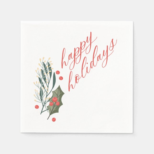 Guardanapo De Papel Winter Foliage Holiday Napkins (Frente)