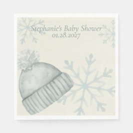 Guardanapo De Papel Winter Hat Snowflake Baby Shower Napkins