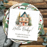 Guardanapo De Papel Winter Hello Baby Christmas Cotage Chá de fraldas<br><div class="desc">Winter Watercolor Hello Baby Forest Christmas Cottage temed chá de fraldas. Excelente para a temporada de inverno. Vamos constrói algo exclusivo para a sua festa de chá de fraldas! Descarregamento personalizado,  personalizado,  editável,  aquarela,  inverno,  bagas,  florestas,  Natal,  cabana,  chalé,  feriado doméstico. ilustração química</div>