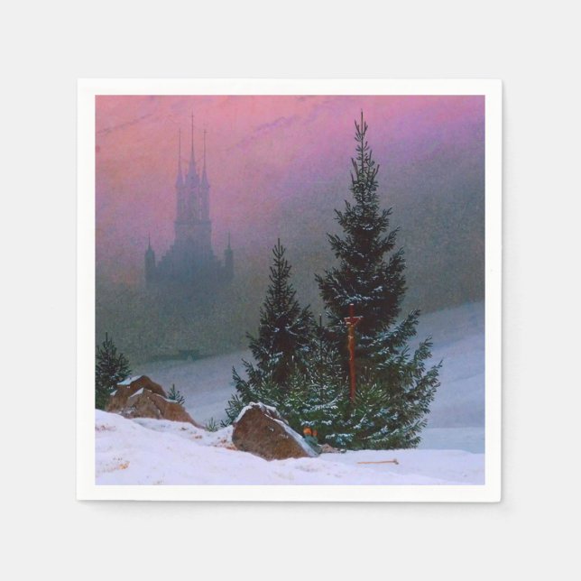 Guardanapo De Papel Winter Landscape Caspar David Friedrich (Frente)