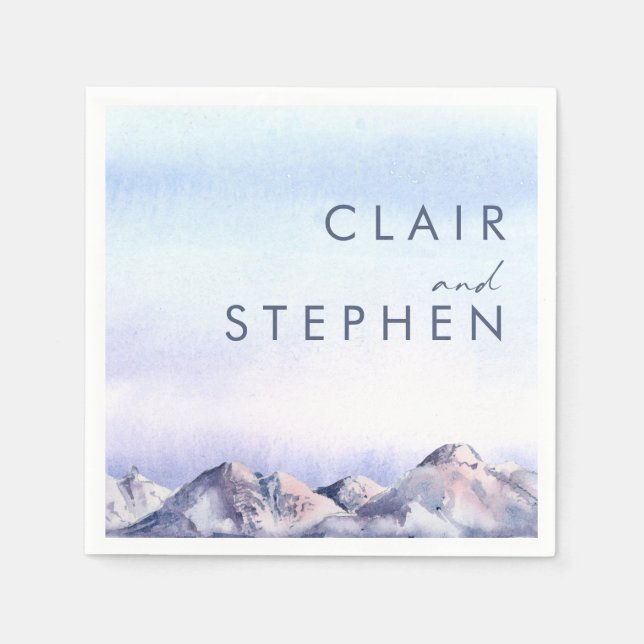 Guardanapo De Papel Winter Mountain Sunset Wedkins (Frente)