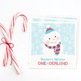 Guardanapo De Papel Winter ONE Derland Birthday Snowman Party (Festa d