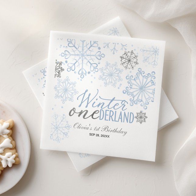 Guardanapo De Papel Winter Onederland 1st Birthday  (Criador carregado)