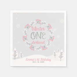 Guardanapo De Papel Winter Onederland - Documento do Partido do primei