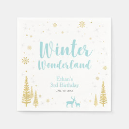 Guardanapo De Papel Winter Onederland - Documento do Partido do primei