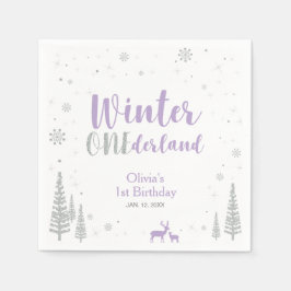 Guardanapo De Papel Winter Onederland - Documento do Partido do primei