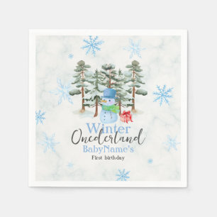 Guardanapo De Papel Winter Onederland First Birday Cute Snowman