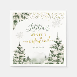 Guardanapo De Papel Winter Onederland Forest First Birday Paper