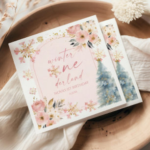 Guardanapo De Papel Winter Onederland Snowflake Party (Festa de primei