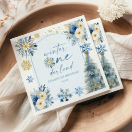 Guardanapo De Papel Winter Onederland Snowflake Party (Festa de primei