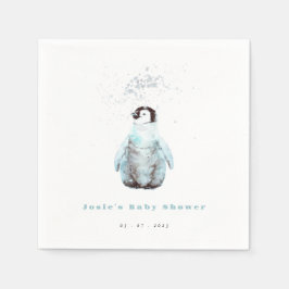 Guardanapo De Papel Winter Penguin Baby Shower