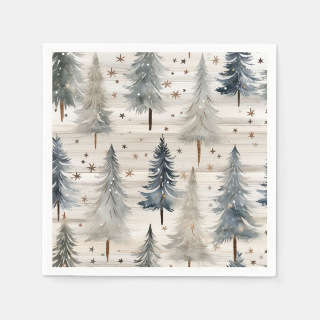 Guardanapo De Papel Winter Pines & Holiday Sentiments (Frente)