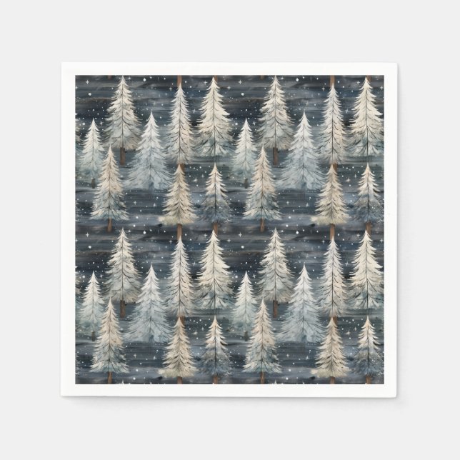Guardanapo De Papel Winter Pines & Holiday Sentiments (Frente)