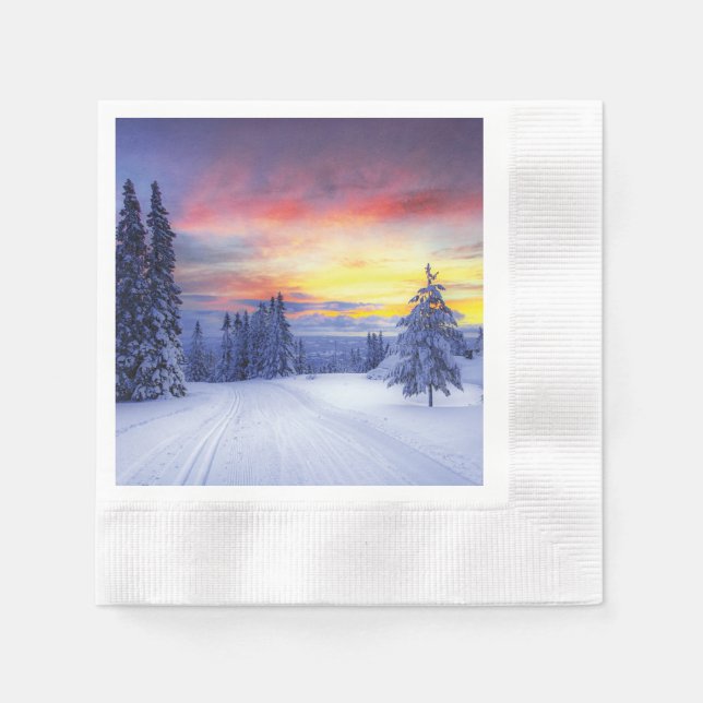 Guardanapo De Papel Winter scenery  (Frente)