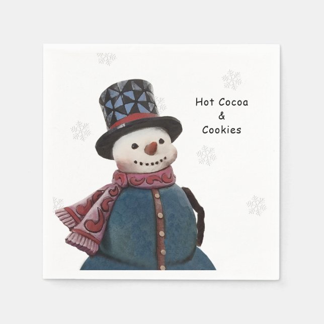 Guardanapo De Papel Winter Snowman Personalizado (Frente)