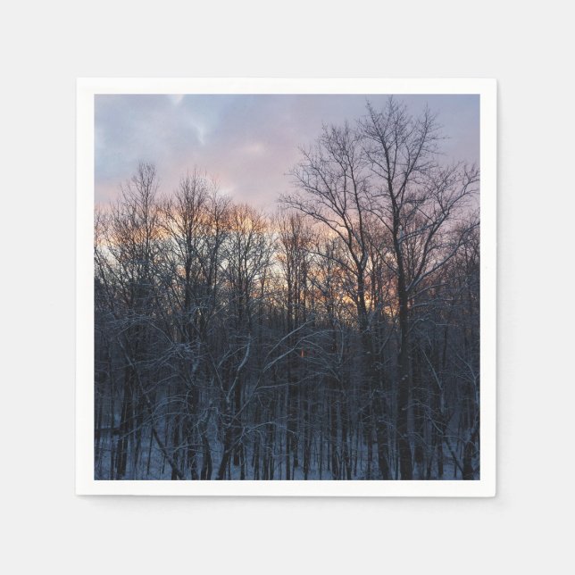 Guardanapo De Papel Winter Sunrise I Pastel Nature Landscape (Frente)