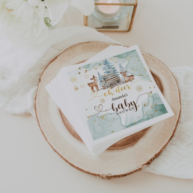 Guardanapo De Papel Winter Wonderland Oh Deer Chá de fraldas (Criador carregado)