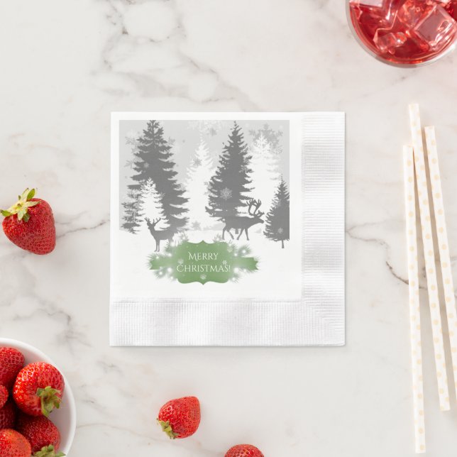 Guardanapo De Papel Winter Wonderland Paper Napkin - Verde (Insitu)
