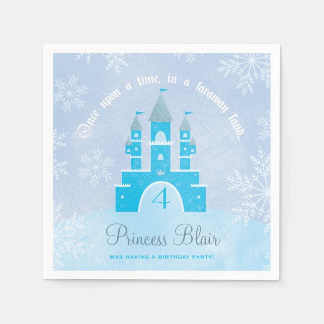Guardanapo De Papel Winter Wonderland Princesa Party Napkins (Frente)