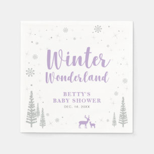 Guardanapo De Papel Winter Wonderland Snow Chá de fraldas Paper Napkin