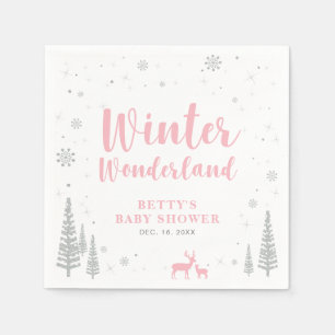 Guardanapo De Papel Winter Wonderland Snow Chá de fraldas Paper Napkin