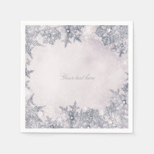 Guardanapo De Papel Winter Wonderland Snowflakes Blue White Elegant