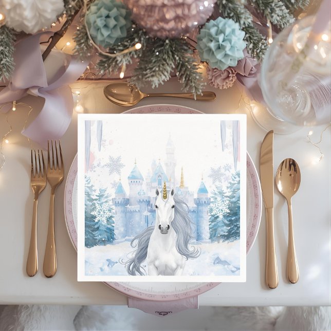 Guardanapo De Papel Winter Wonderland Unicorn (Criador carregado)