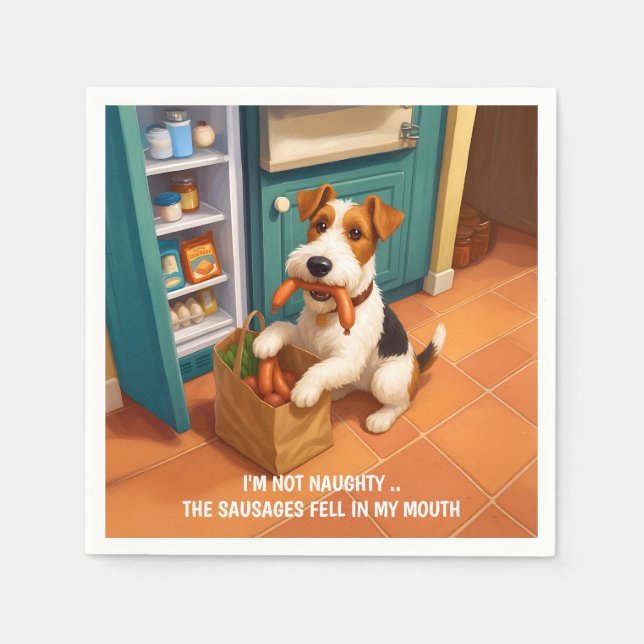 Guardanapo De Papel Wire Fox Terrier - I'm Not Naughty (Frente)