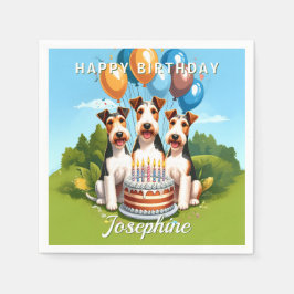 Guardanapo De Papel Wire Hair Fox Terriers Birthday Party