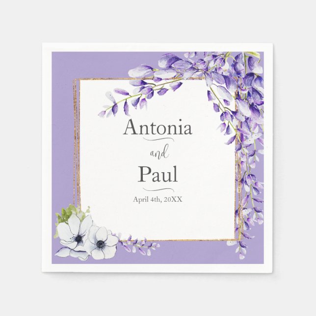 Guardanapo De Papel Wisteria Blooms Wedding (Frente)