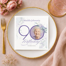 Wisteria Personalizada Foto Floral Roxa 90º Aniver