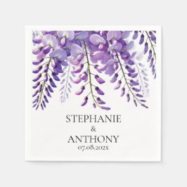 Guardanapo De Papel Wisteria Rustic Purple Floral Elegant Wedding