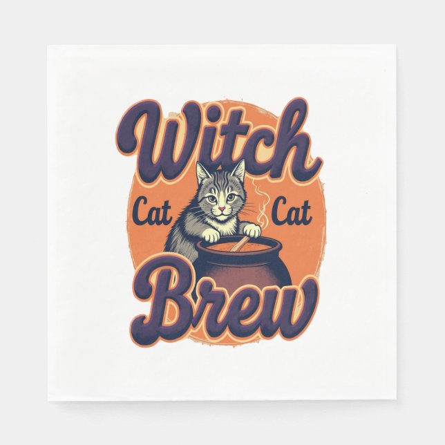 Guardanapo De Papel Witch Cat Brew (Frente)