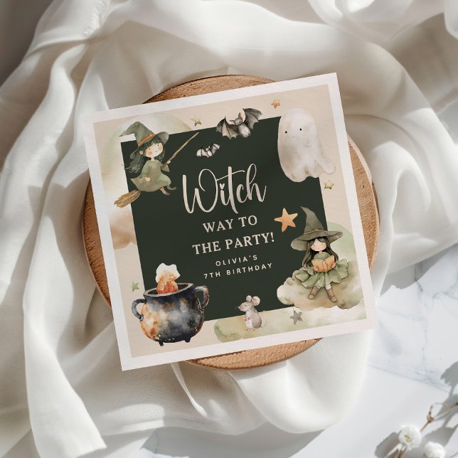 Guardanapo De Papel Witch Way to the Party' Kids Halloween Birthday (Criador carregado)