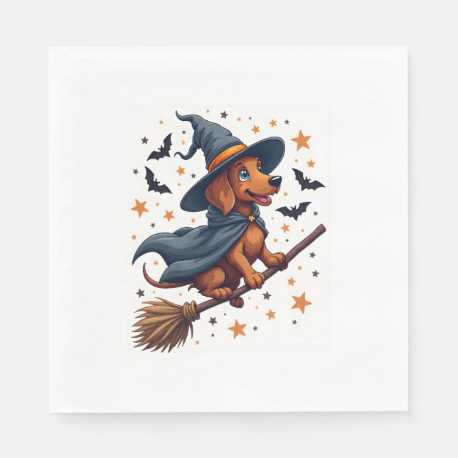 Guardanapo De Papel Witchy Dachshund Delight (Frente)