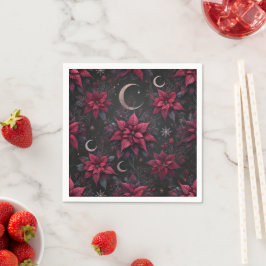 Guardanapo De Papel Witchy Dark Moon Poinsettia Découpage Napkins