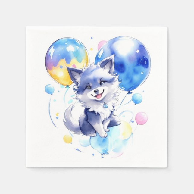 Guardanapo De Papel Wolf Birthday (Frente)