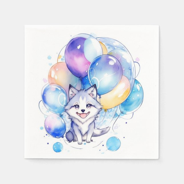 Guardanapo De Papel Wolf Birthday (Frente)