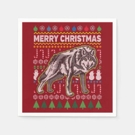 Guardanapo De Papel Wolf Ugly Christmas Sweater