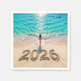 Guardanapo De Papel Woman Walking On a 2026 Beach