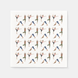 Guardanapo De Papel Women In Yoga Poses Stretching Fun Workout Pattern