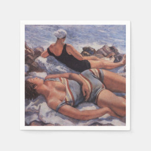 Guardanapo De Papel Women Sunbelt on the Beach (por Serebriakova)
