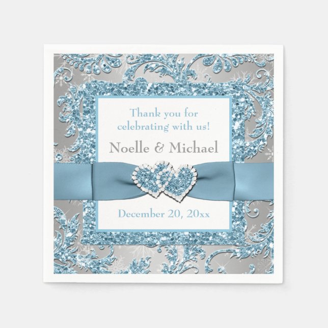 Guardanapo De Papel Wonderland de inverno, Papel de Coração Acertado N (Frente)