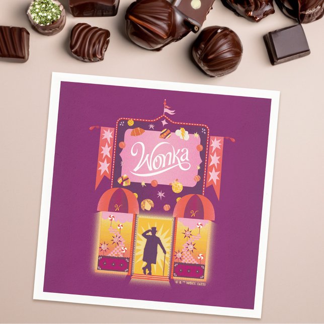 Guardanapo De Papel Wonka Candy Store Graphic (Napkin on table)