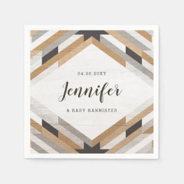 Guardanapo De Papel Woodgrain Collage Partido Personalizado Neutro Nap