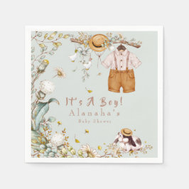 Guardanapo De Papel Woodland Animal Greenery Rustic Boy