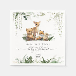 Guardanapo De Papel Woodland Animal Neutral Chá de fraldas